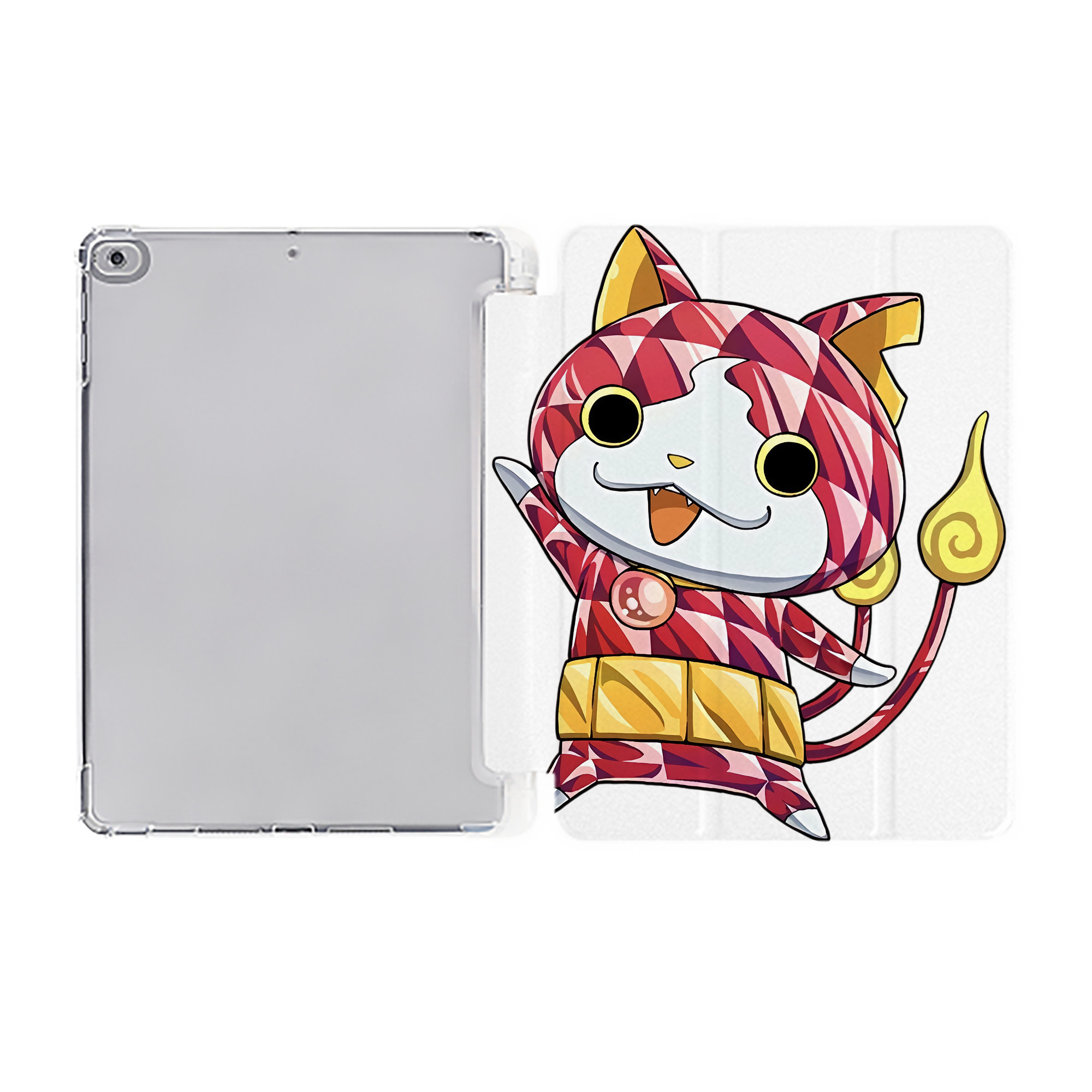 （画像用） 妖怪ウォッチ Yo-kai Watch IPad ケース ペン収納付き 三つ折りスタンド PUレザー×シリコン 対応機種9.5/10.5/10.9インチ